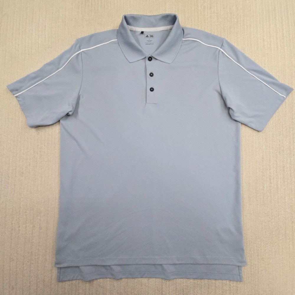 Adidas Golf Polo Shirt Men Large Gray Short Sleeve Lightweight Climalite adizero